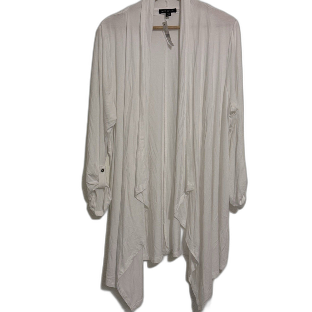 Lane Bryant Women's White Open Front Cardigan Size 14/16 L NWT